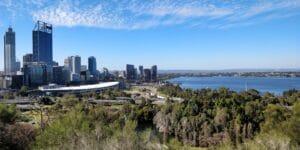 Perth Skyline Botanischer Garten