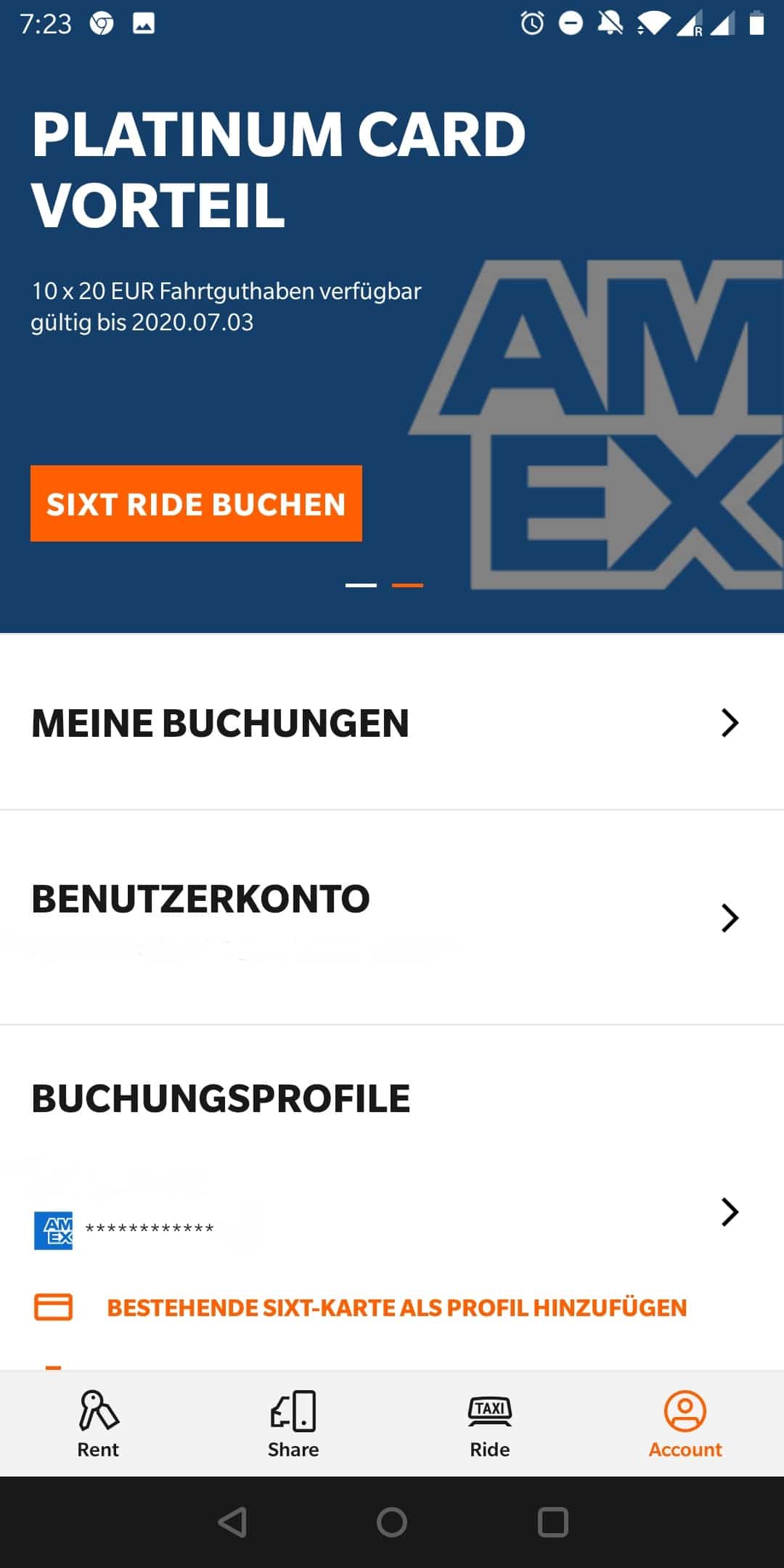 Sixt Amex Platinum Code