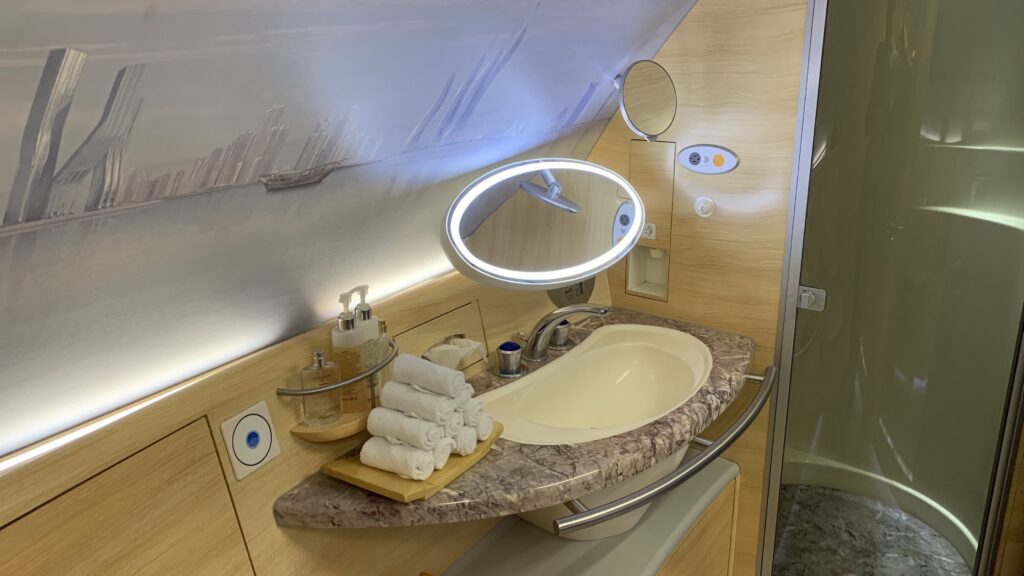 Emirates First Class Airbus A380 Shower Spa
