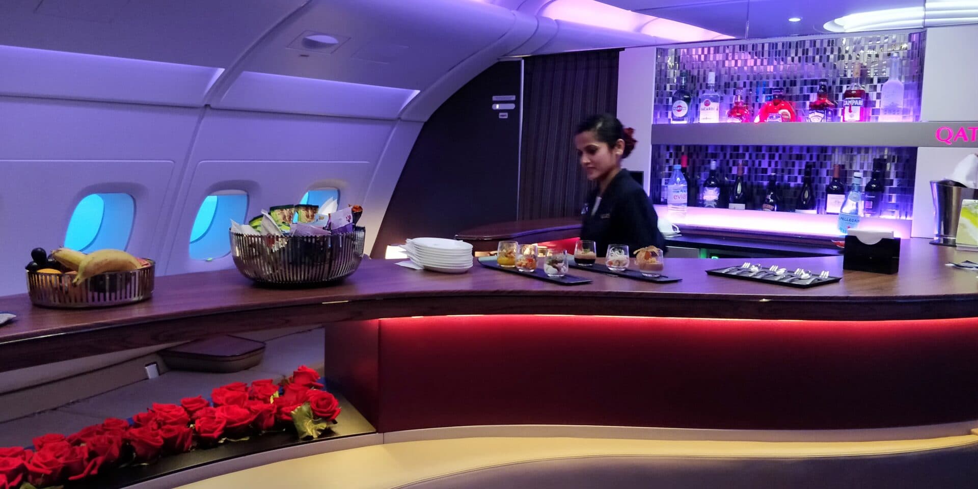 Qatar Airways First Class Airbus A380 Bar
