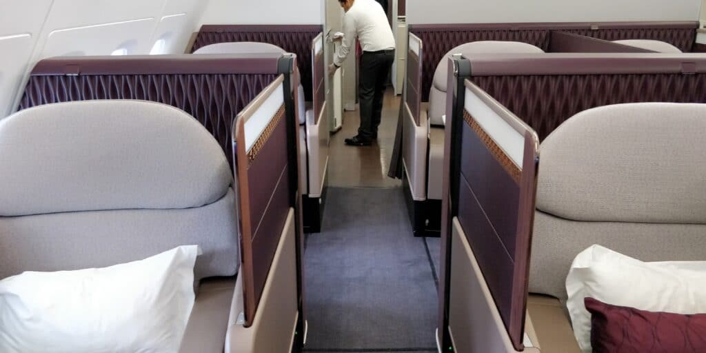 Qatar Airways First Class Airbus A380 Kabine