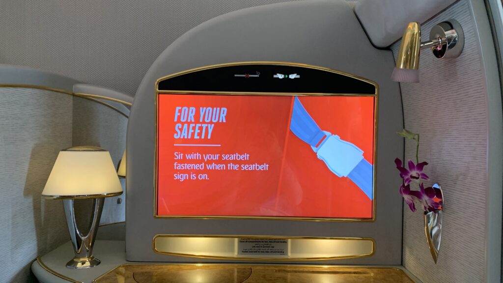 Emirates First Class Boeing 777 Tv