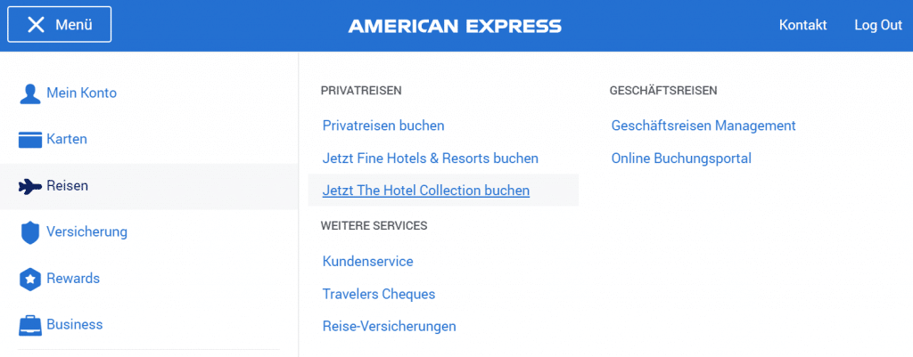 Amex Hotel Collection Screenshot