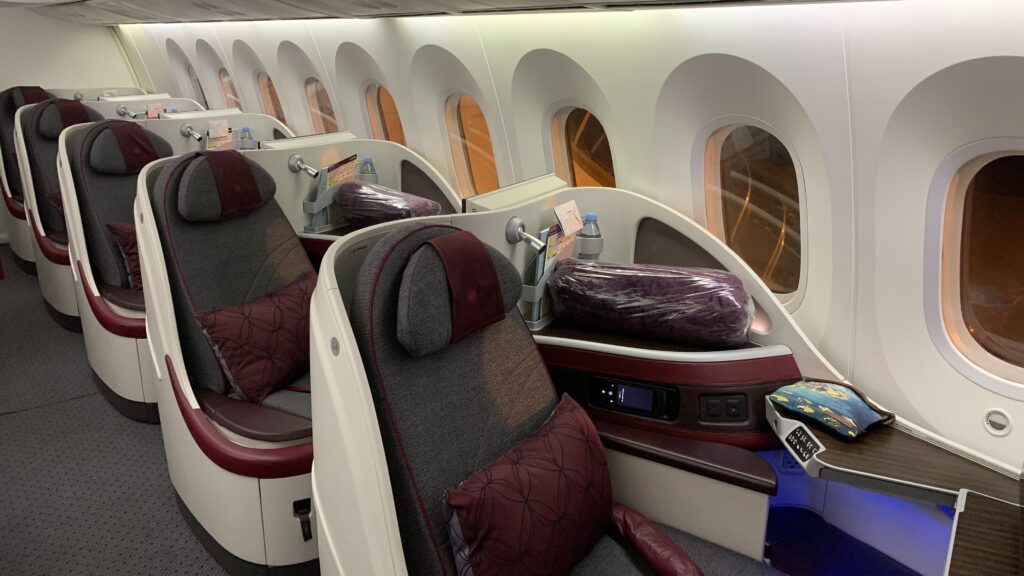 Qatar Airways Business Class Boeing 787 Kabine