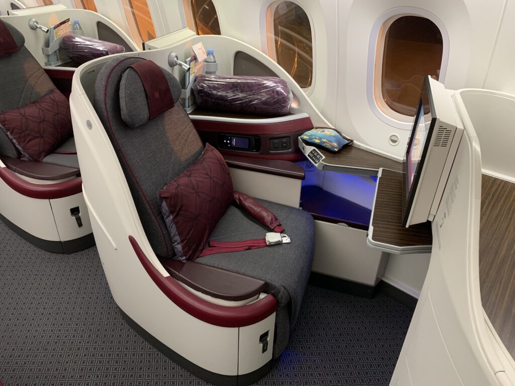 Qatar Airways Business Class Boeing 787 Sitz 2