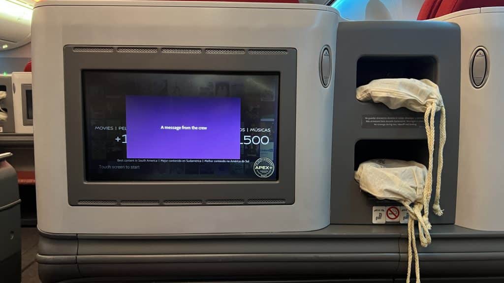 LATAM Business Class Boeing 787 Ablageflaeche