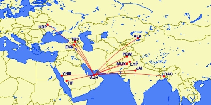 Air Arabia Abu Dhabi Streckennetz