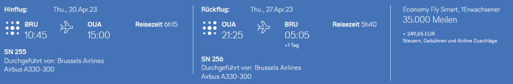 Brüssel Ouagadougo FlySmart