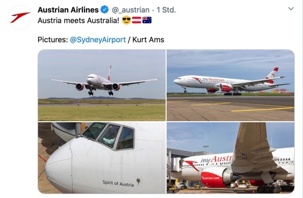 Austrian Airlines Boeing 777 Twitter