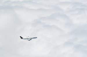 Lufthansa Airplane In Sky