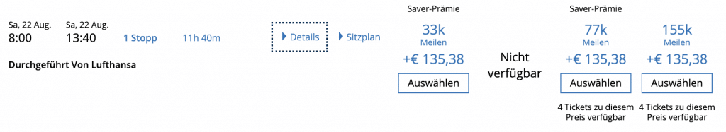 United Prämien Kosten Lufthansa