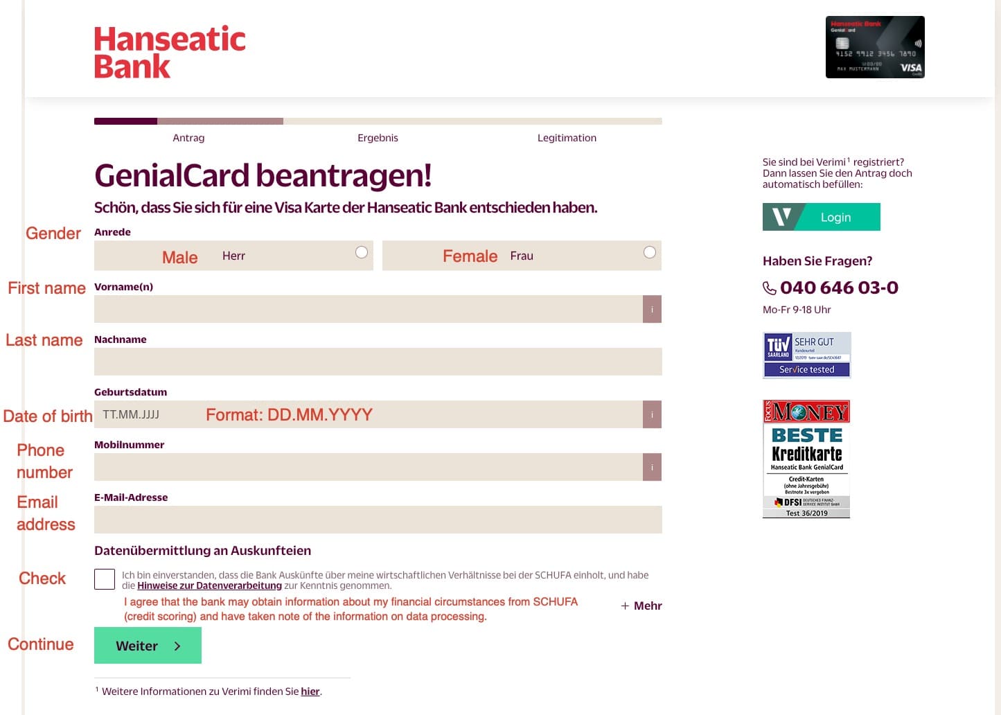 GenialCard Online Beantragen GenialCard Hanseatic Bank
