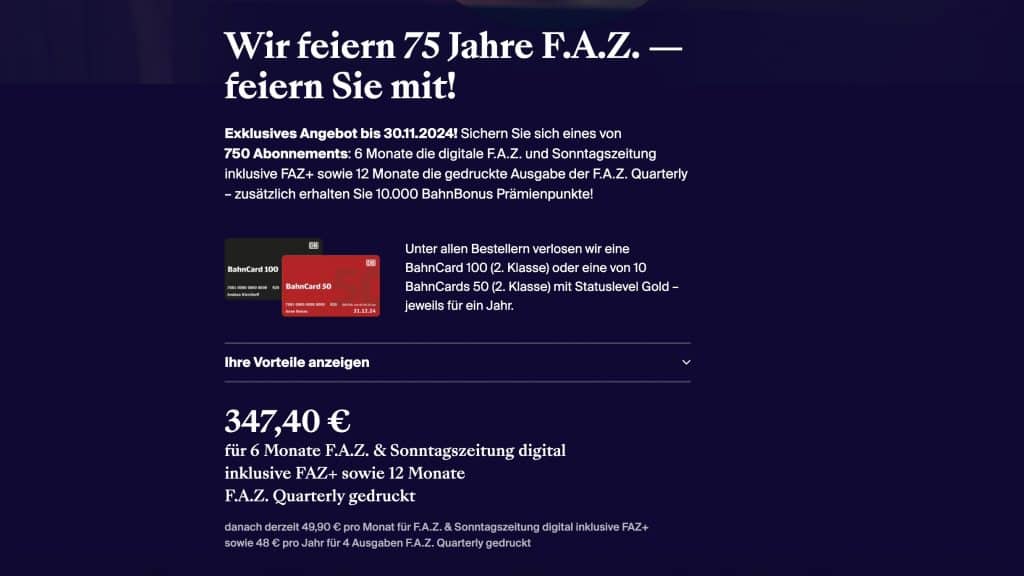 FAZ BahnBonus Punkte