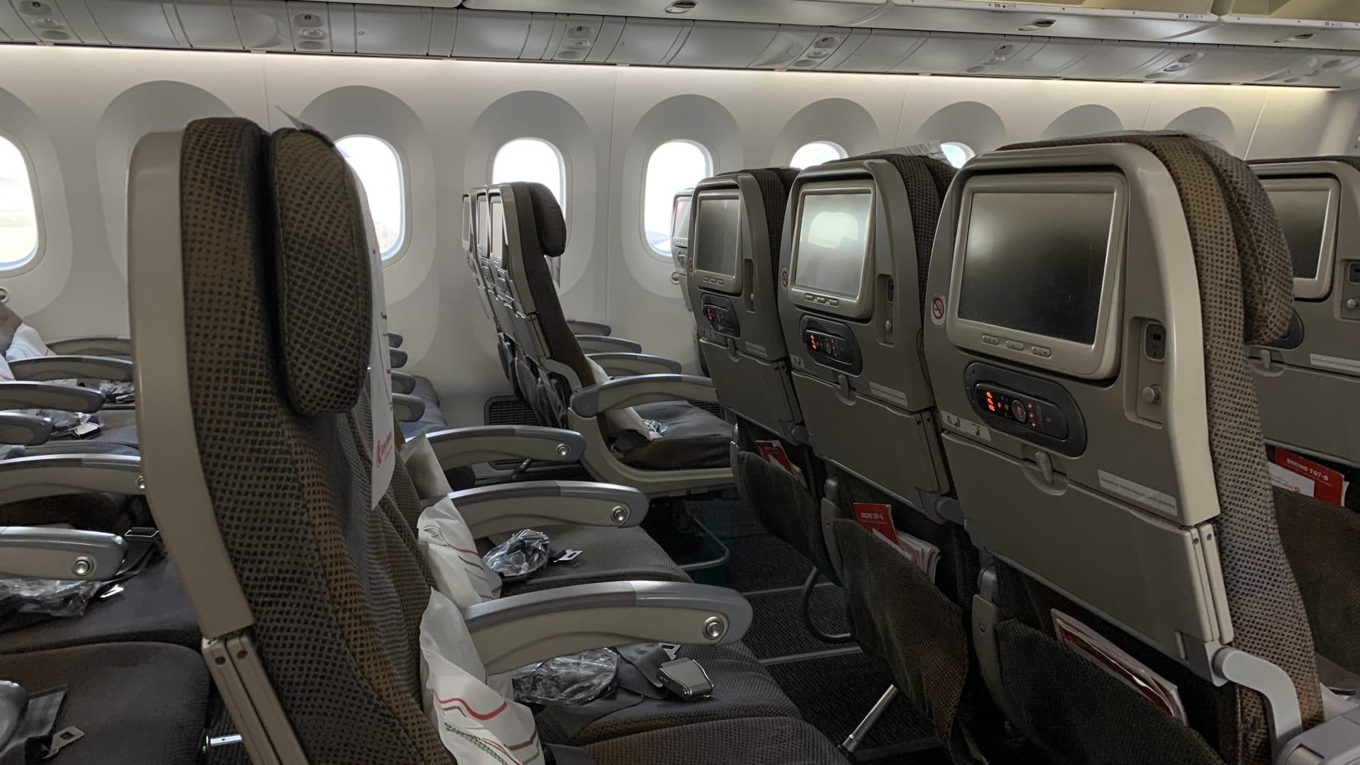 Keyna Airways Economy Class Langstrecke Boeing 787 Kabine