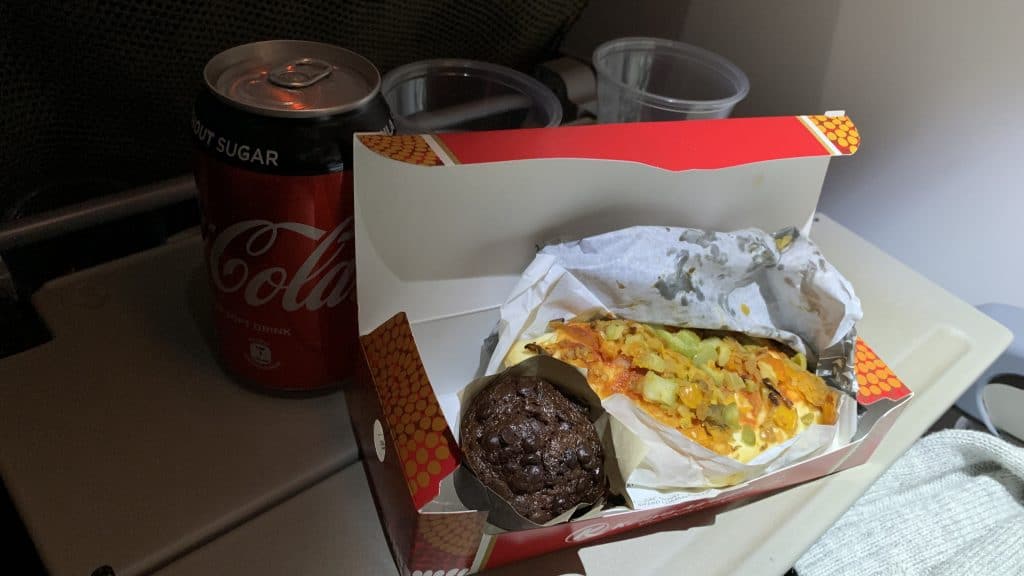 Keyna Airways Economy Class Langstrecke Boeing 787 Snack