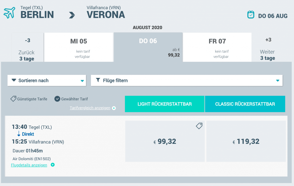Air Dolomiti Flüge Nach Verona