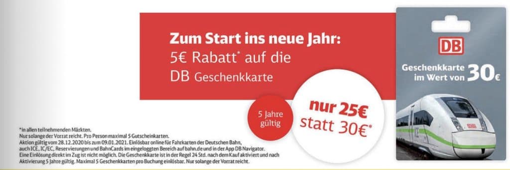 30 Euro BahnGutschein bei Netto und Edeka reisetopia