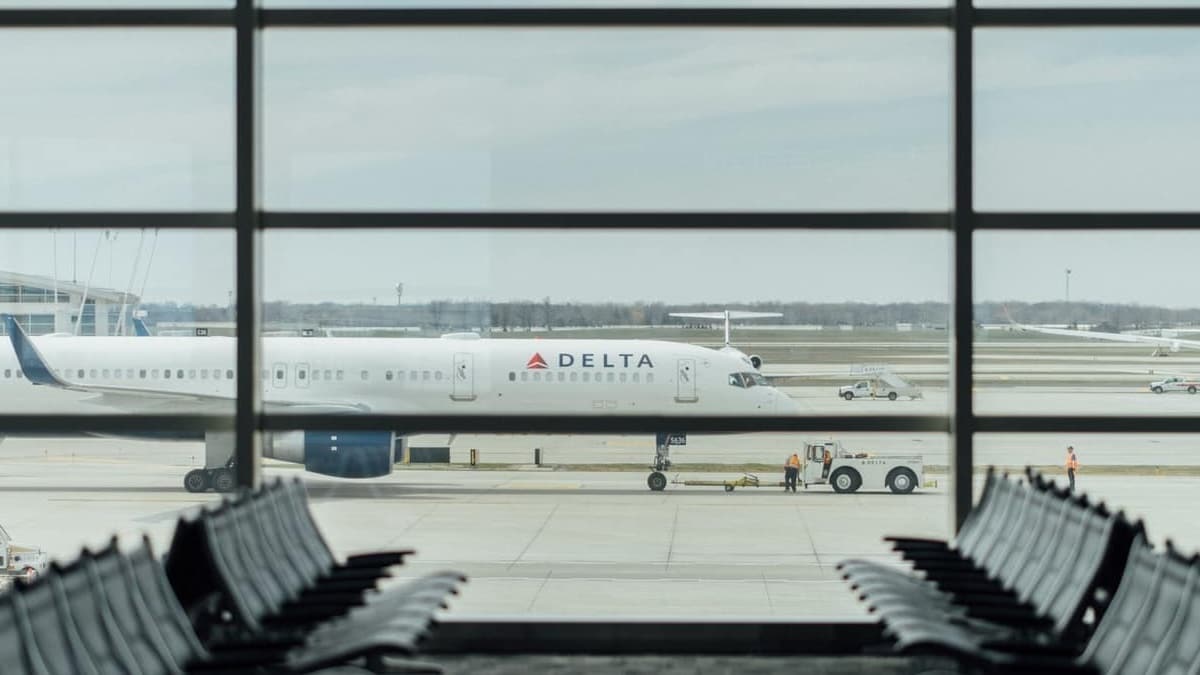 Delta Airplane On Airport Cropped