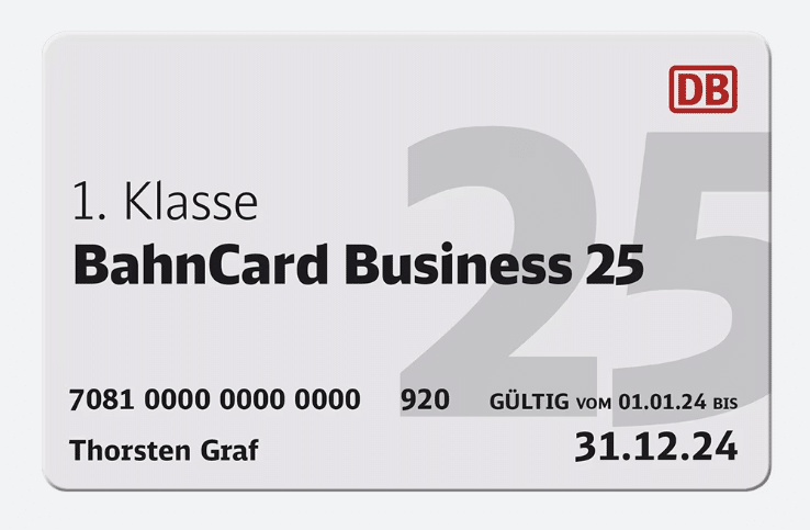 Auch Business Bahncards gibt es für verschiedenen Reiseklassen