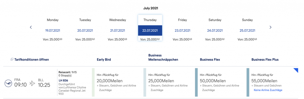 Lufthansa Meilenschnäppchen Billund