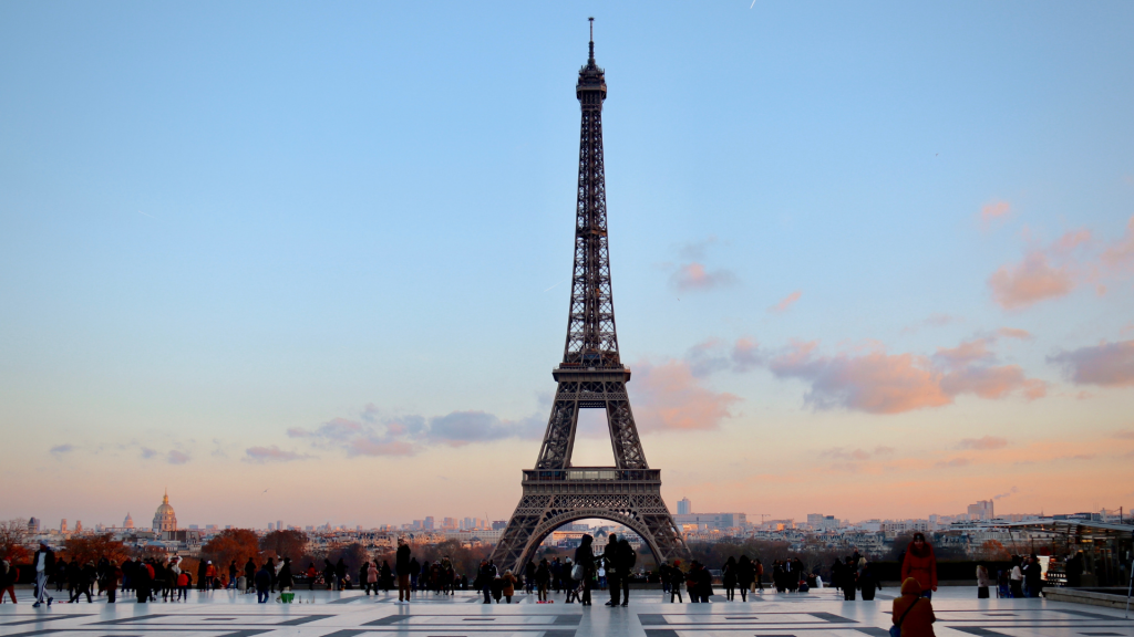 Eiffelturm Bei Sonnenuntergang Paris