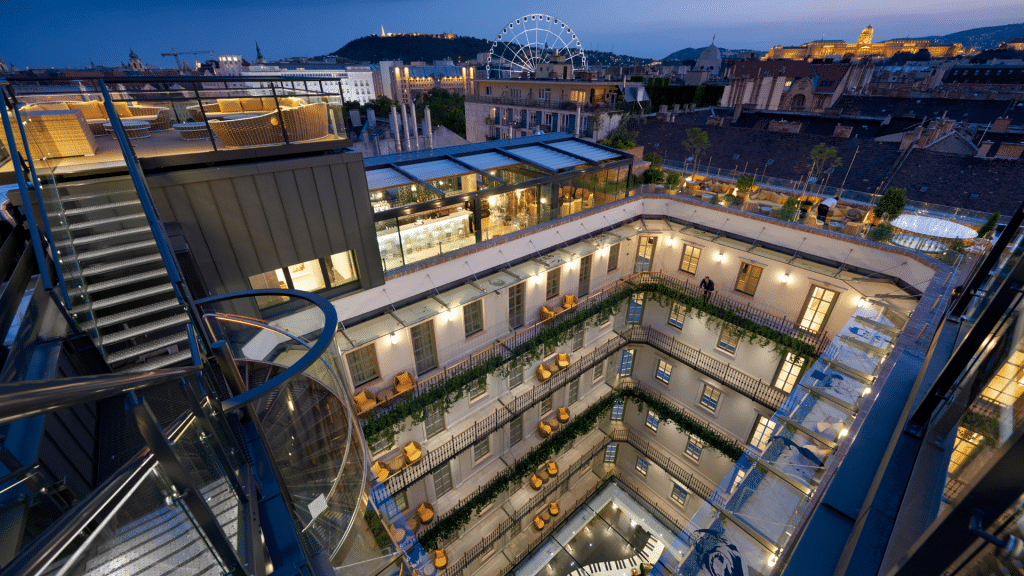 Aria Hotel Budapest Rooftop Bar Panorama View