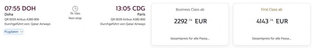 Qatar Airways Airbus A380 Paris