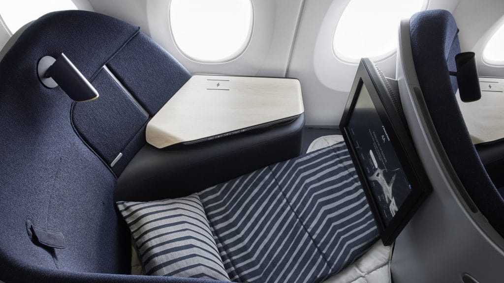 Finnair A350 Business Class Seat Sleeping Position Cropped