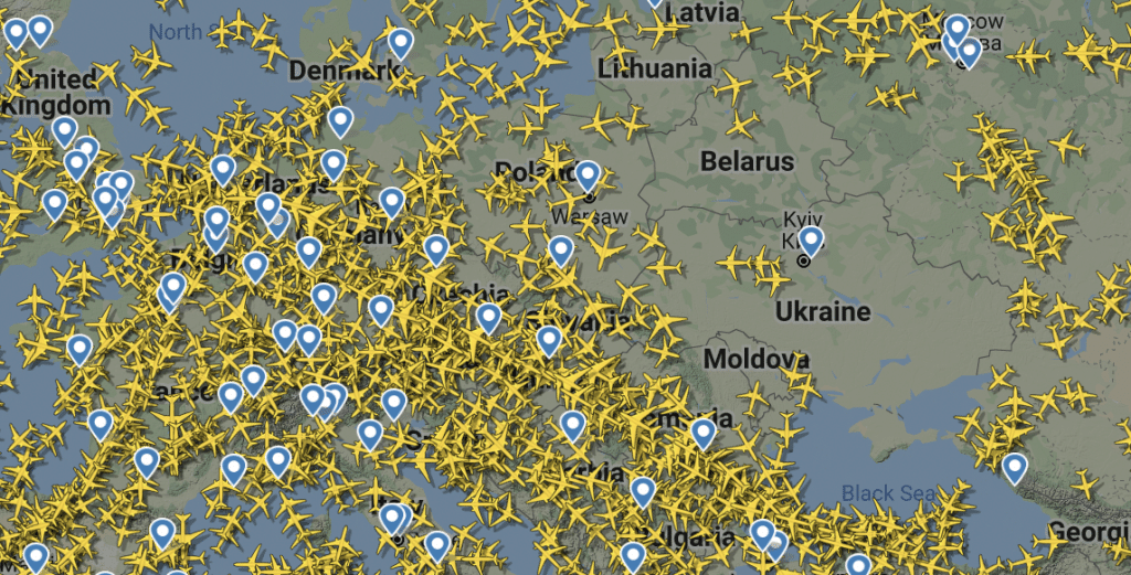 Flugbewegungen Ukraine