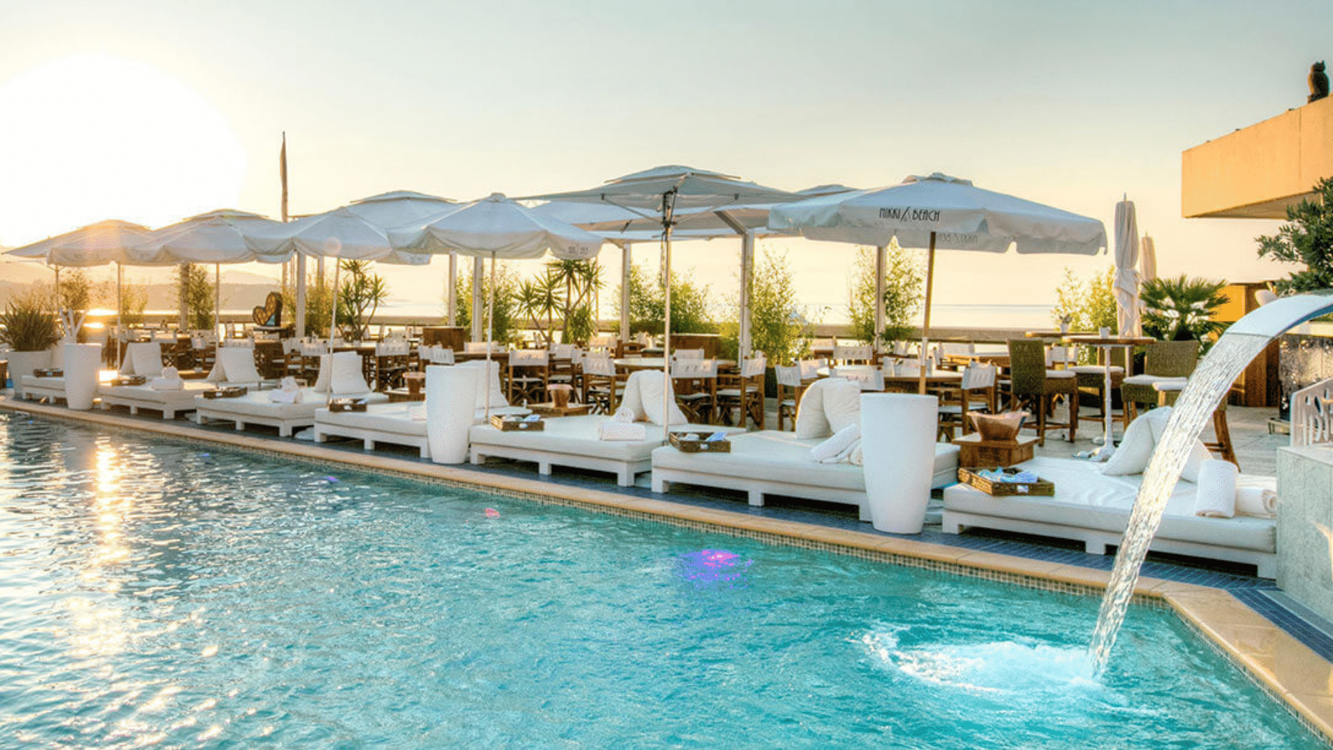 Fairmont Monte Carlo Pool Sonnenuntergang