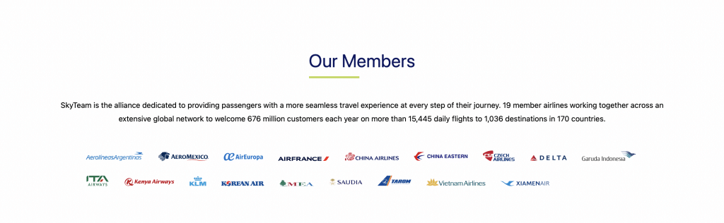 Skyteam Mitglieder ohne Aeroflot