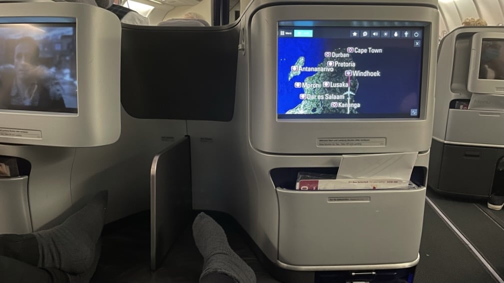 Eurowings Discover Business Class Airbus A330 Karte Auf Bildschirm