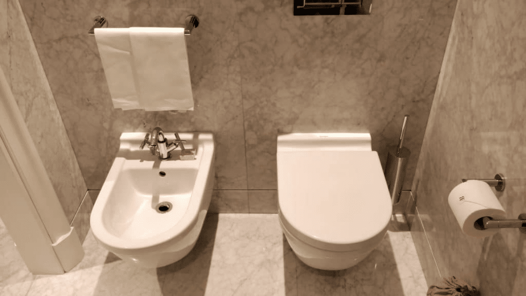 Toilette Und Bidet Im Badezimmer 