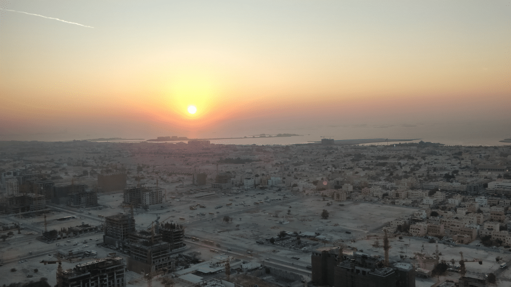Conrad Dubai Ausblick Bei Sonnenuntergang 