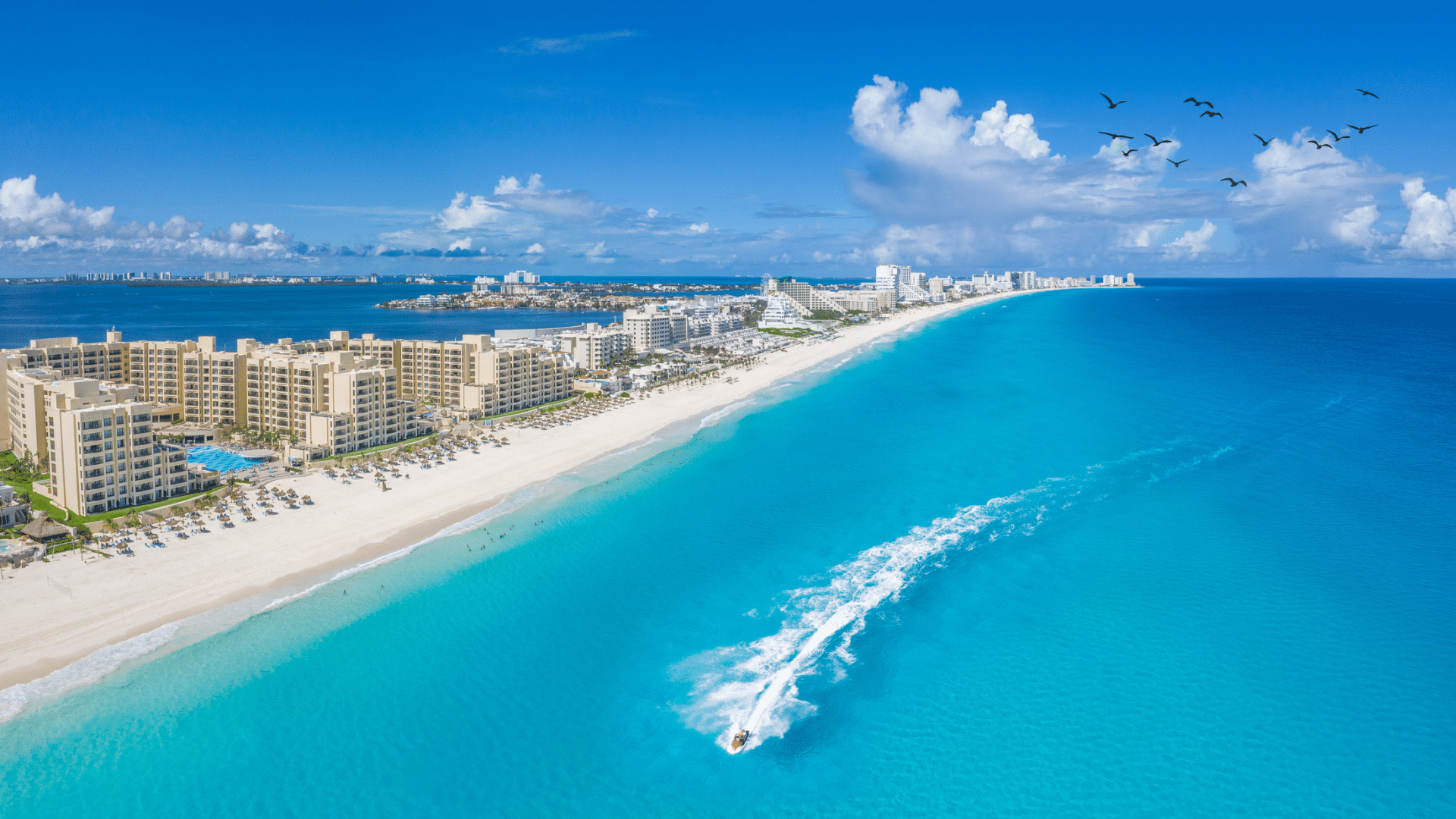 Cancun Strand Vogelperspektive