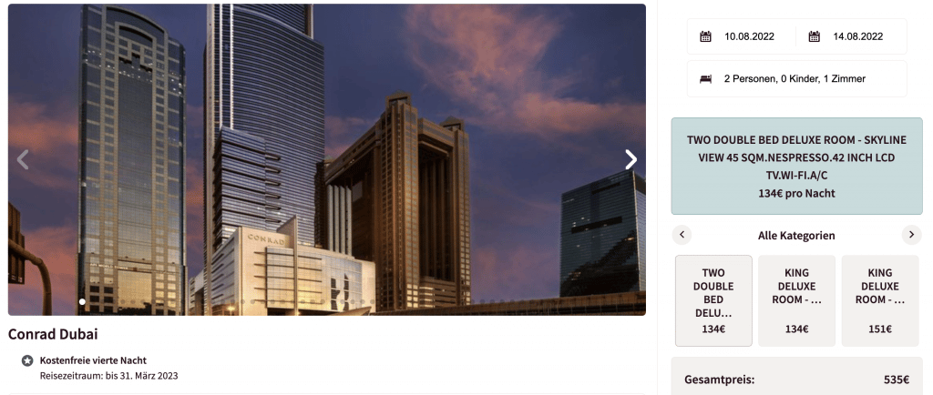 Conrad Dubai Reisetopia Hotels Angebot