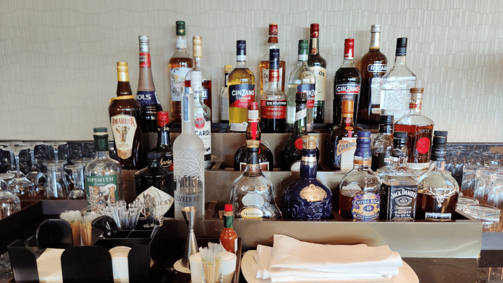 Alkoholauswahl beim Buffet 