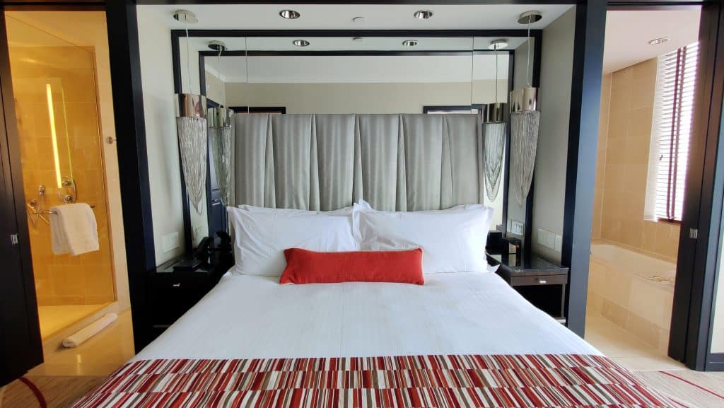 Bett im Schlafzimmer Mandarin Oriental New York