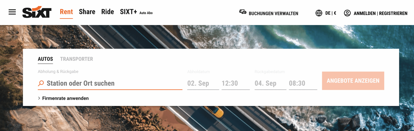 Von Rent bis Ride Alle Informationen zu Sixt reisetopia