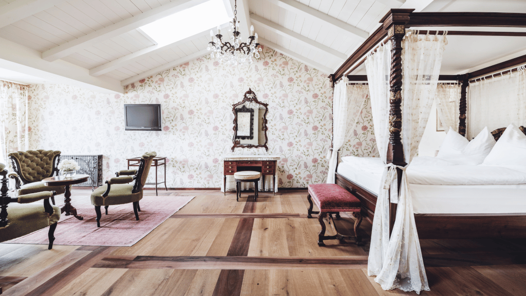 Castel Fragsburg Royale Suite Schlafzimmer
