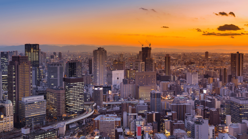 Sonnenuntergang In Osaka