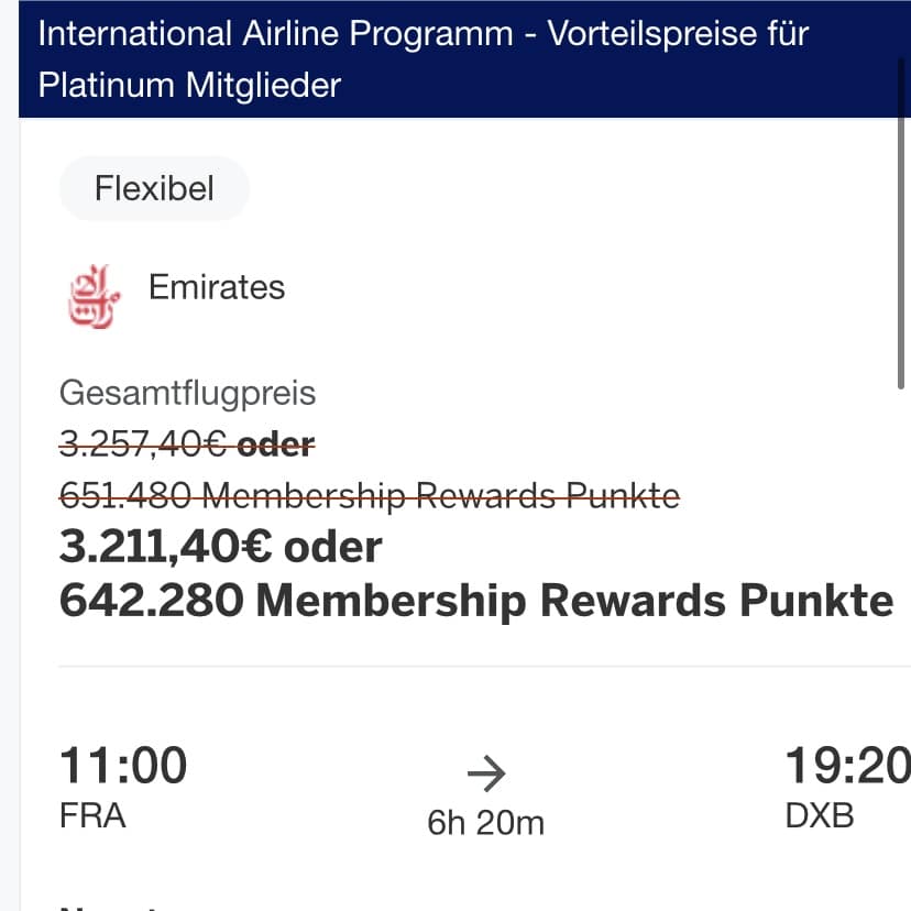 International Airline Programm Angebot Emirates Dubai