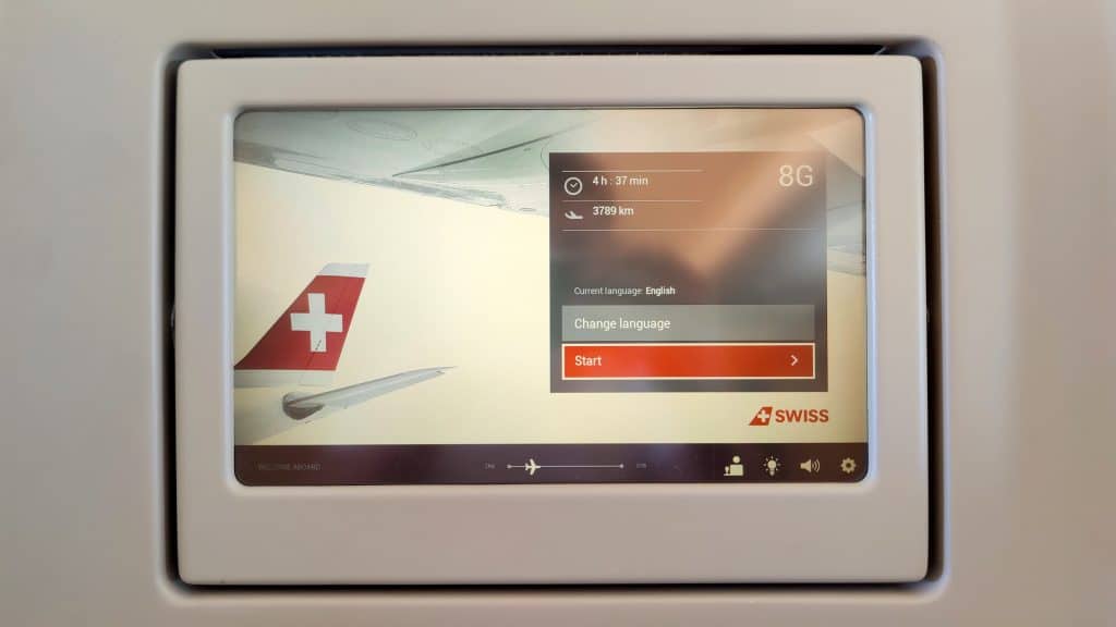 Swiss Business Class Airbus A330 Bildschirm