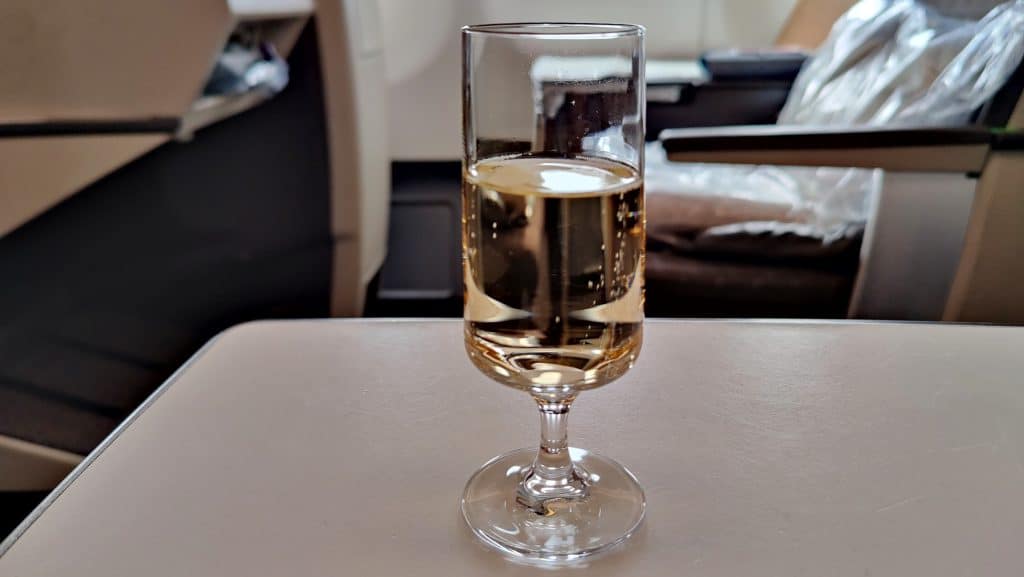 Swiss Business Class Airbus A330 Welcome Drink