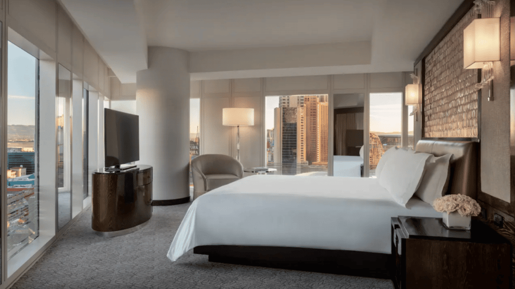 Waldorf Astoria Las Vegas Hilton Panoramasuite Schlafzimmer 1600x900