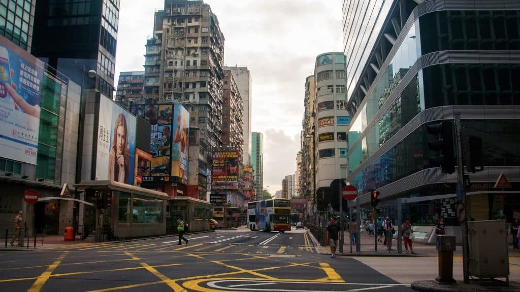 nahezu leere Straßen in Hongkong