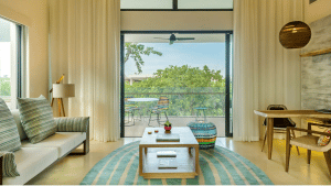 Andaz Mayakoba Resort Lagoon View Suite Wohnzimmer