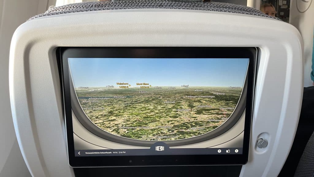 Lufthansa Premium Economy Touchscreen