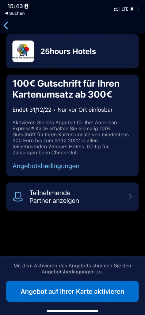 Amex Offers 25hours Dezember 2022