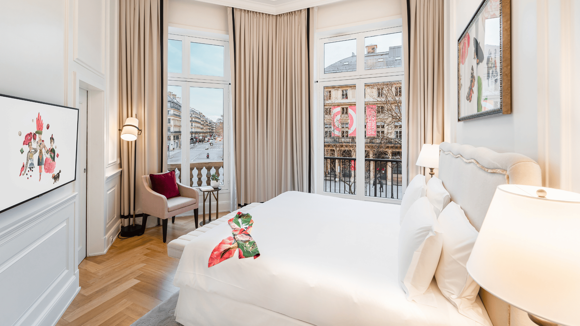 Hotel Du Louvre Paris Pissarro Suite Schlafzimmer